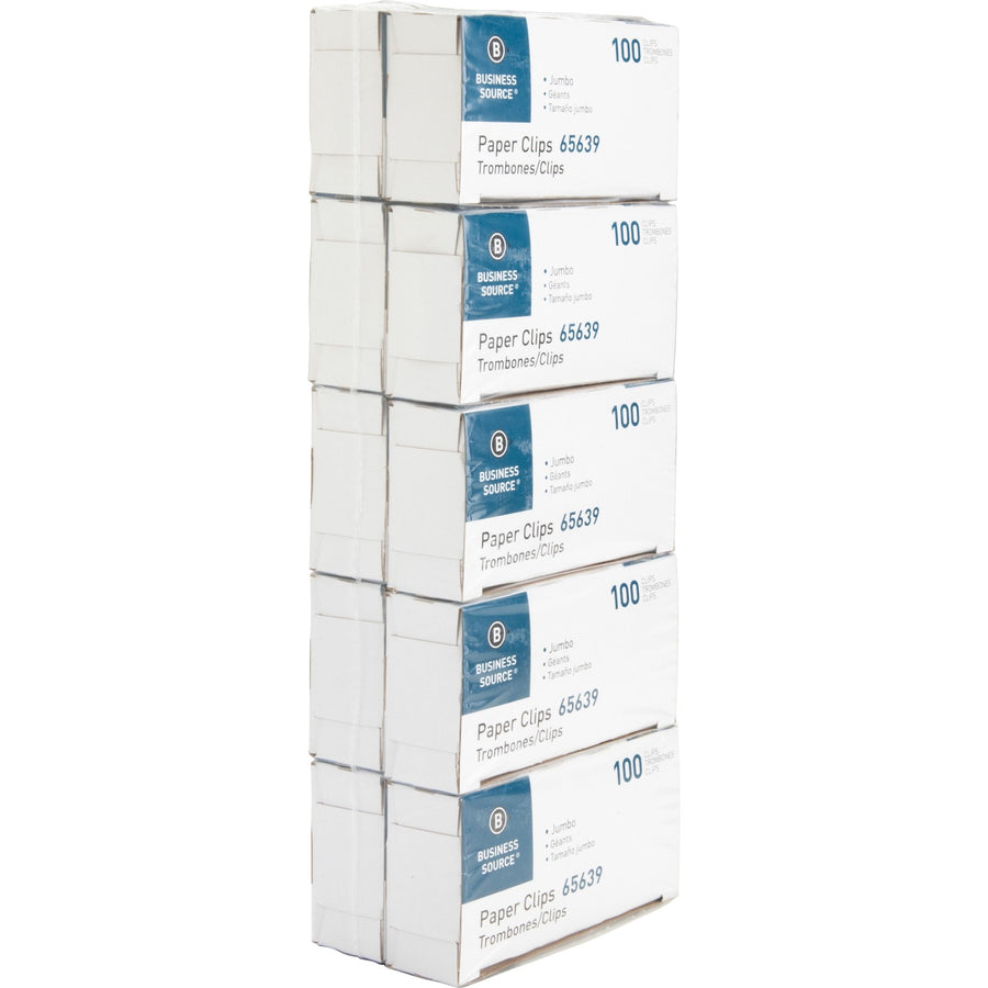 Business Source Paper Clips, Silver, 10 / Pack — view 1