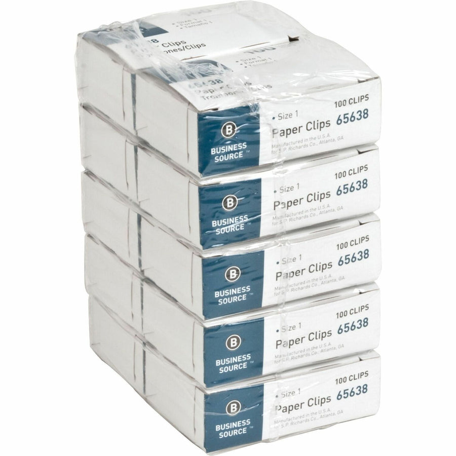 Business Source Paper Clips, Silver, 10 / Pack — view 1