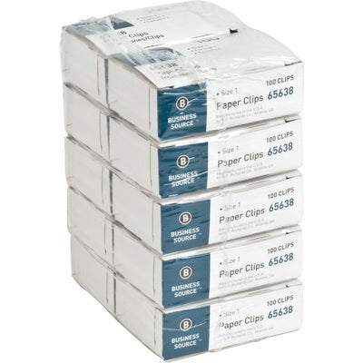 Business Source Paper Clips, Silver, 10 / Pack, BSN65638