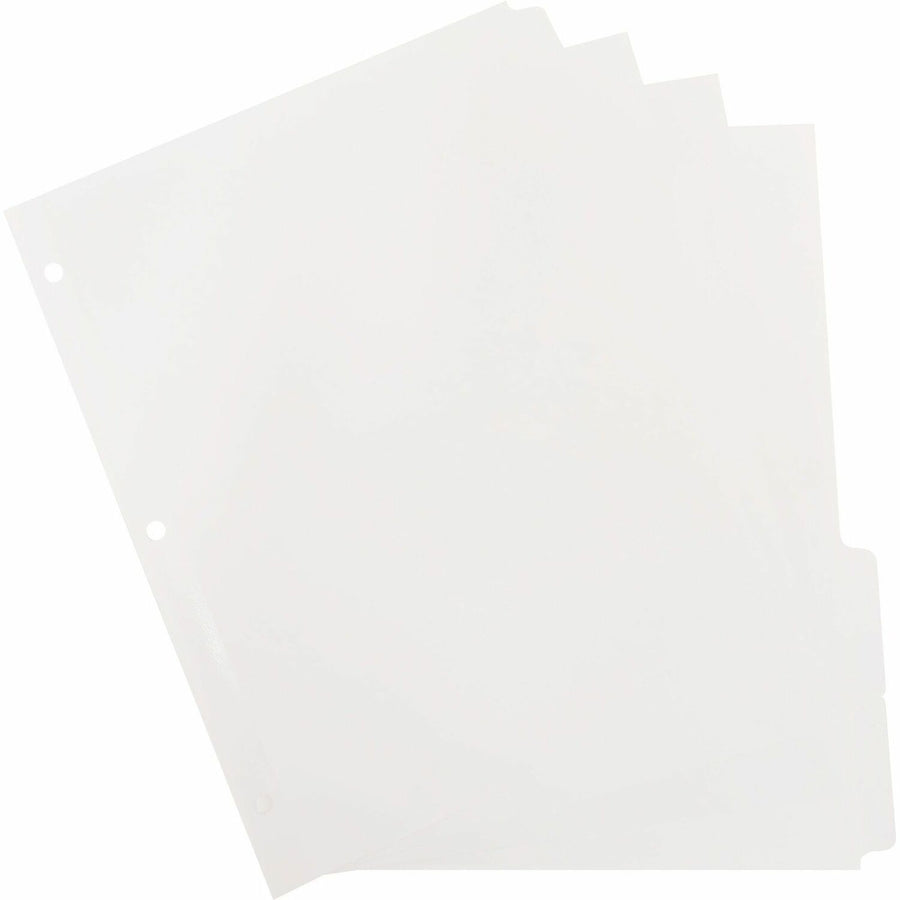 Business Source 3-Ring Plain Tab Indexes, White, 1 Box — view 1