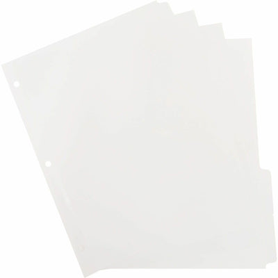Business Source 3-Ring Plain Tab Indexes, White, 1 Box, BSN20070