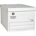 Business Source Economy Storage Box with Lid, White, 12 / Carton, BSN42051