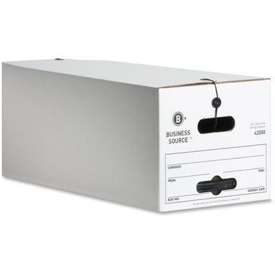 Business Source Light Duty Letter Size Storage Box, White, 12 / Carton, BSN42050