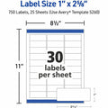 Avery Easy Peel Address Labels, White, 750 / Pack, AVE5260