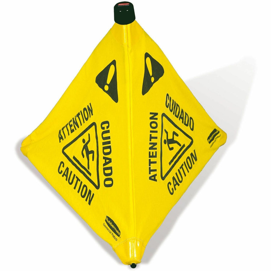 Rubbermaid Commercial 30" Pop-Up Caution Safety Cone, 21" x 30", Yellow, Foldable, RCP9S0100YL