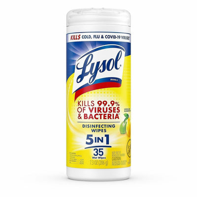 Reckitt Benckiser plc Lysol Lemon/Lime Disinfect Wipes, White, RAC81145