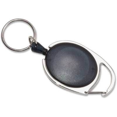 Advantus Retractable Carabiner Reel with Key Ring, Smoke, 6 / Pack, AVT75553