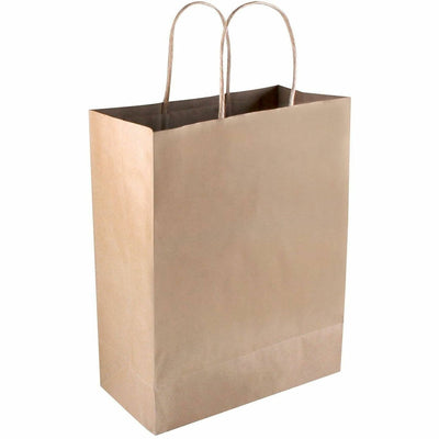 Cosco Premium Large Brown Paper Shopping Bags, Kraft, 50 / Box, COS091565