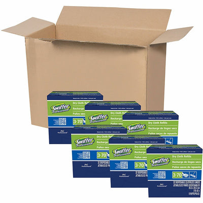 Procter & Gamble Swiffer Sweeper Dry Cloths Refill, White, 6 / Carton, PGC33407CT