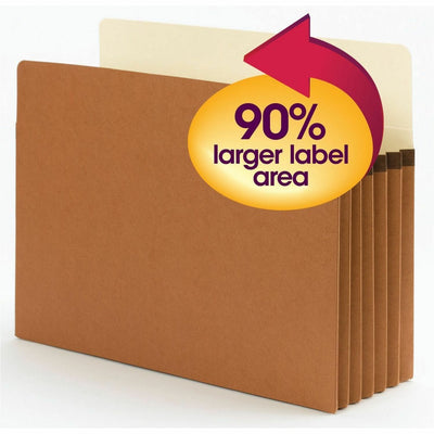 Smead SuperTab Straight Tab Cut Letter Recycled File Pocket, Redrope, 8 1/2" Width x 11" Length, 10 / Box, SMD73240