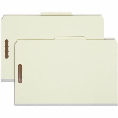 Smead 2/5 Tab Cut Legal Recycled Classification Folder, Green, 8 1/2" Width x 14" Length, 10 / Box, SMD19022