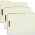 Smead 1/3 Tab Cut Letter Recycled Fastener Folder, Green, 8 1/2" Width x 11" Length, 25 / Box, SMD15003