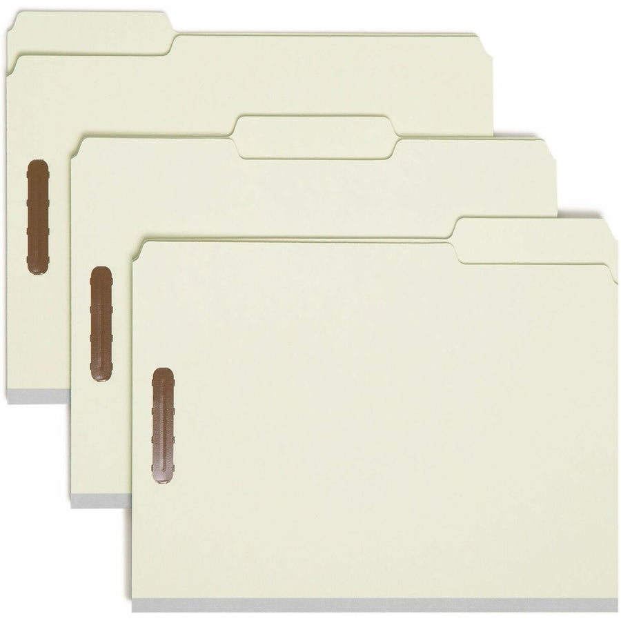 Smead 100% Recycled Classification Folders, 11.75" x 9.5", Green, Pressboard, 1/3, Assorted, 25 / Box, SMD15003