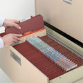 Smead 2/5 Tab Cut Letter Recycled Classification Folder, Red, 8 1/2" Width x 11" Length, 10 / Box, SMD14024