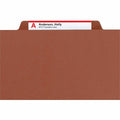 Smead 2/5 Tab Cut Letter Recycled Classification Folder, Red, 8 1/2" Width x 11" Length, 10 / Box, SMD14024