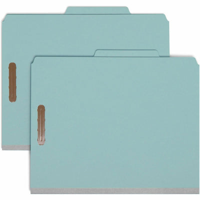 Smead 2/5 Tab Cut Letter Recycled Classification Folder, Blue, 8 1/2" Width x 11" Length, 10 / Box, SMD13721