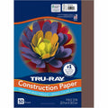 Dixon Ticonderoga Tru-Ray Construction Paper, Dark Brown, 1 Pack, PAC103024