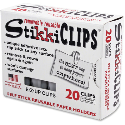 Advantus StikkiClips Adhesive Clips, White, 20 / Pack — view 1