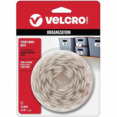 Velcro Sticky Back 5/8in Circles White 75 Ct, 75 / Pack, VEK90090
