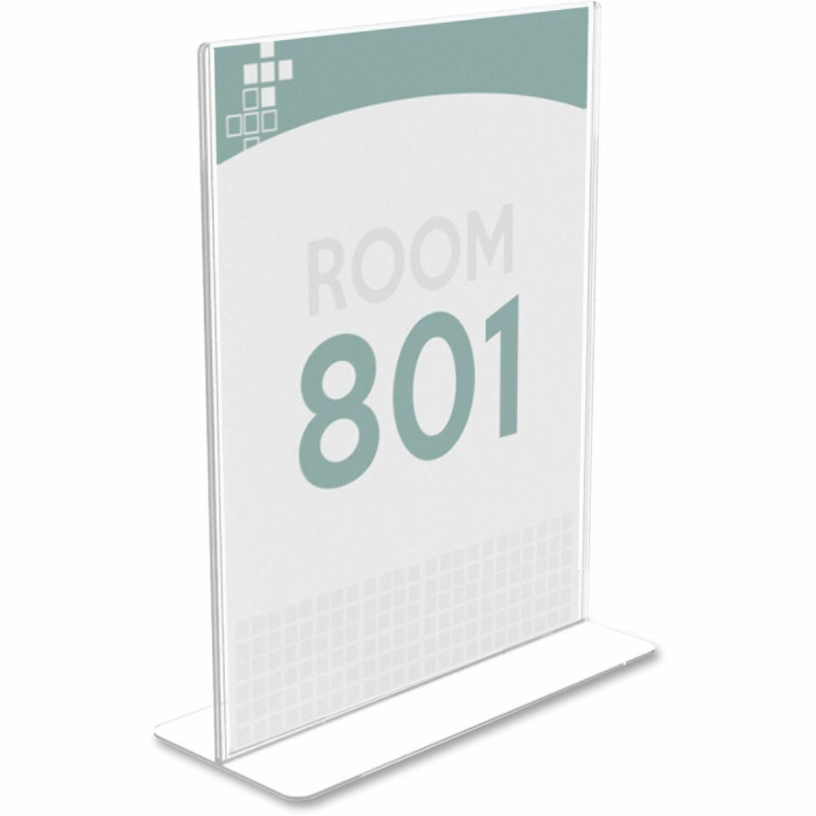 Deflecto Superior Image Double-Sided Sign Holder, Clear, Plastic, Removable, DEF590801