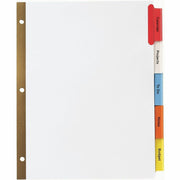 Avery 5-Tab Binder Dividers, Insertable Multicolor Big Tabs, 1 Set (11121)