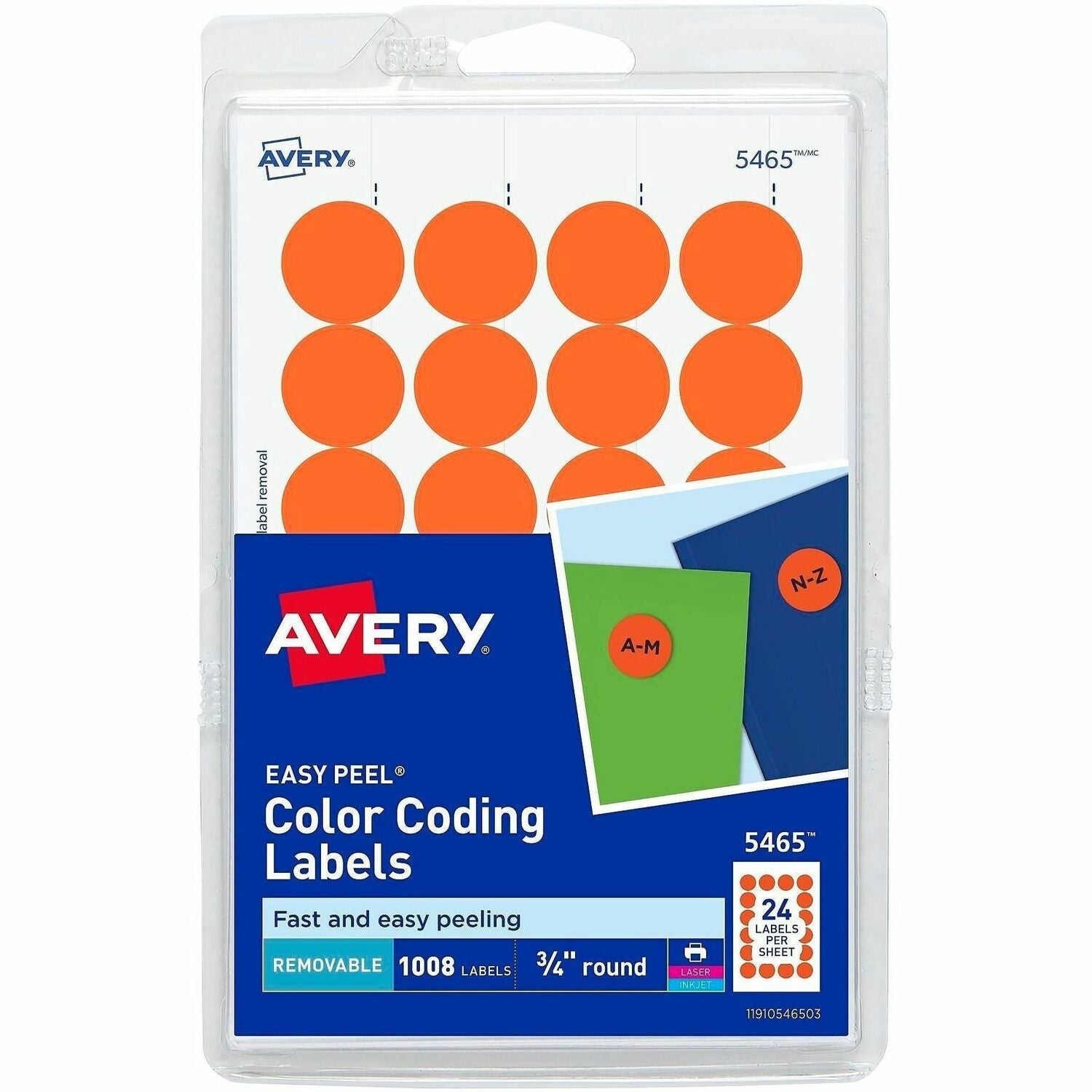 Avery® 3/4" Round Removable Color Coding Labels, 1 Pack