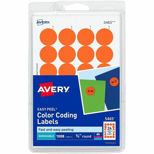 Avery® 3/4" Round Removable Color Coding Labels, 1 Pack
