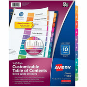 Avery Extra-Wide Dividers, 10 Tabs, Ready Index (11165), 1 Set