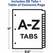 Avery A-Z Dividers, 26 Tabs, Ready Index, Multicolor Tabs (11125), 1 Set