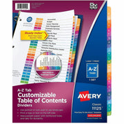 Avery A-Z Dividers, 26 Tabs, Ready Index, Multicolor Tabs (11125), 1 Set