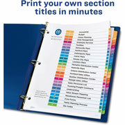 Avery A-Z Dividers, 26 Tabs, Ready Index, Multicolor Tabs (11125), 1 Set