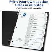 Avery Binder Dividers, 8 Tabs, Ready Index (11132), 1 Set
