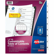 Avery Binder Dividers, 8 Tabs, Ready Index (11132), 1 Set
