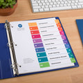 Avery Ready Index(R) 10 Tab Binder Dividers, Customizable Table of Contents, Multicolor Tabs, 24 Sets (11169), White, 1 Box, AVE11169