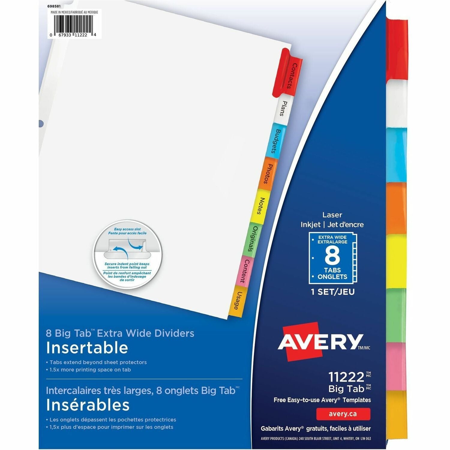Avery® Big Tab Insertable Extra-Wide Dividers, 1 Set