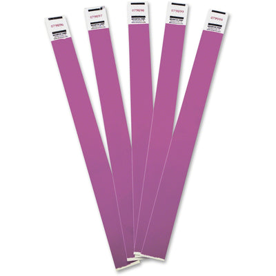 Advantus Tyvek Wristbands, Purple, 100 / Pack — view 1