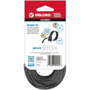VELCRO® ONE-WRAP Thin Ties 8in x 1/2in Ties Gray & Black 50 ct, 1 Pack