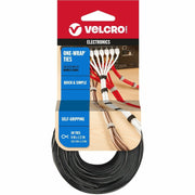 VELCRO® ONE-WRAP Thin Ties 8in x 1/2in Ties Gray & Black 50 ct, 1 Pack