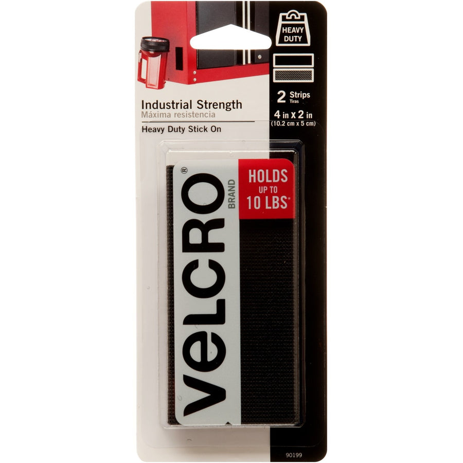 VELCRO® 90199 Heavy Duty Industrial Strength, Black, 2", 4", 2 / Carton, VEK90199
