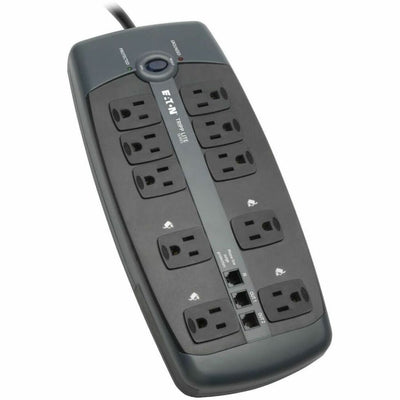 Eaton Tripp Lite series 10-Outlet Surge Protector, Silver, TRPTLP1008TEL