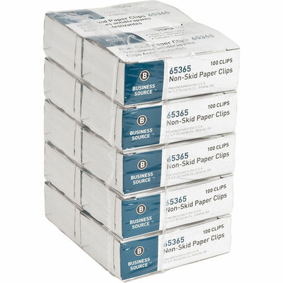 Business Source Non-Skid Paper Clips, Silver, 10 / Pack — view 1