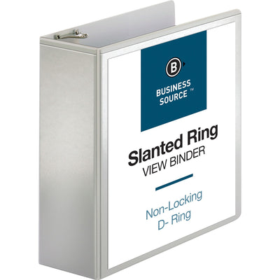 Business Source Basic D-Ring White View Binders, 8 1/2" Width x 11" Length, 6EA/CT 36CT/PL — view 1