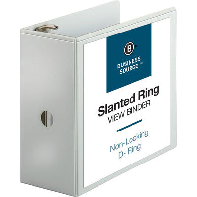 Business Source Basic D-Ring White View Binders, 8 1/2" Width x 11" Length, BSN28445