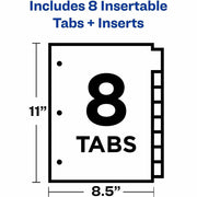 Avery Big Tab Insertable Dividers, 8-Tab Set, 1 Set (11124)