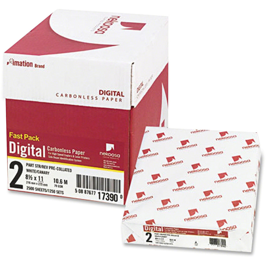 Nekoosa Fast Pack 2pt Digital Carbonless Paper, Premium Digital, 8.5" x 11", Yellow, 1 Carton, NEK17390