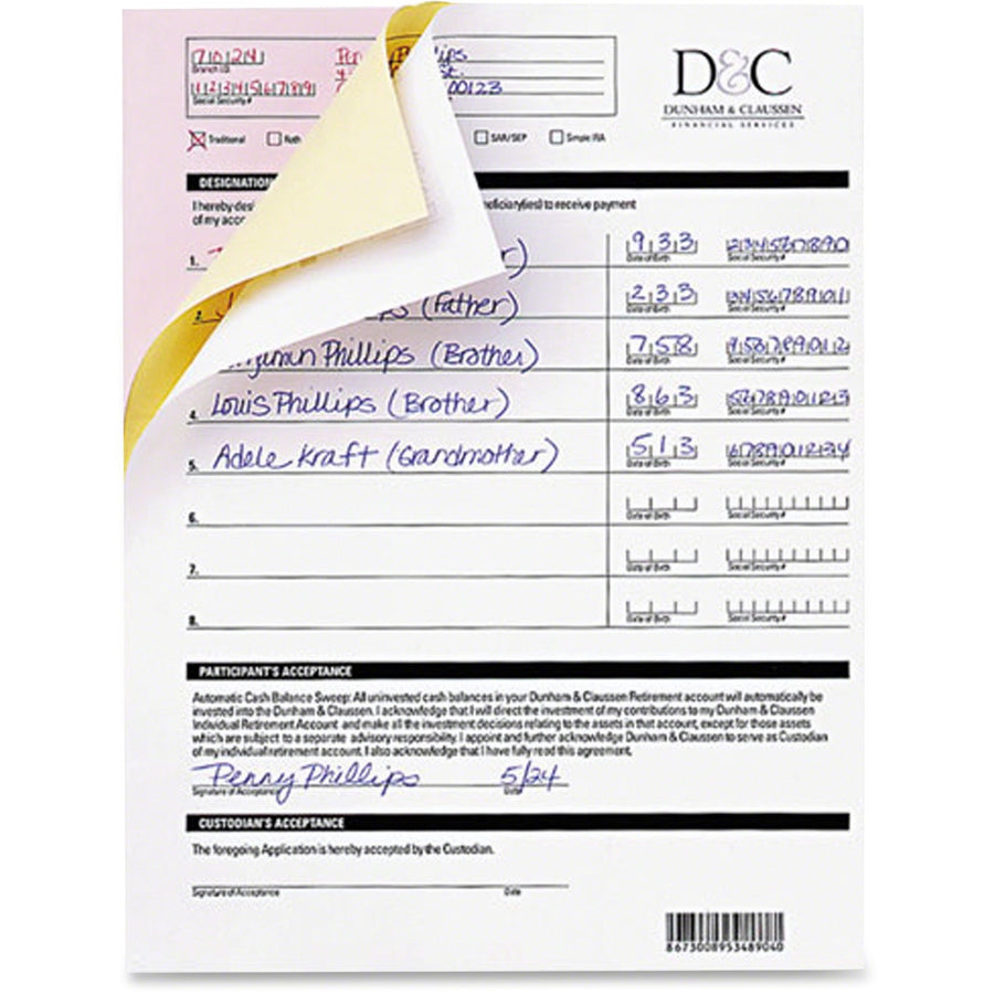 Nekoosa Fast Pack Digital Carbonless Paper, 8.5" x 11", White, 23 lb, 1 Carton, NEK17393