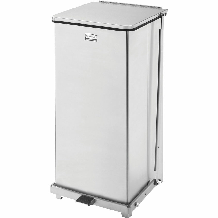 Rubbermaid Commercial Defenders Square Step Can, 15" x 30", Stainless Steel, 13 gal, Leak Proof, RCPST24SSPL