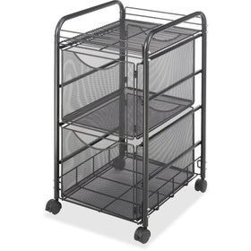 Safco Onyx Double Mesh Mobile File Cart, Black, SAF5212BL