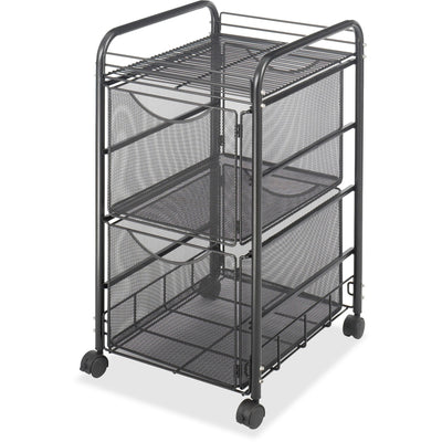 Safco Onyx Double Mesh Mobile File Cart, Black, SAF5212BL