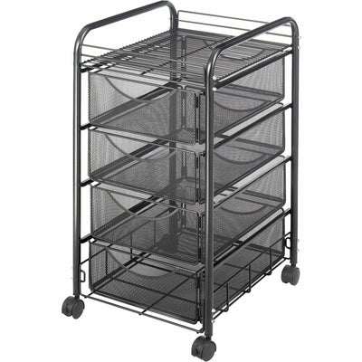 Safco Onyx Double Mesh Mobile File Cart, Black, SAF5214BL